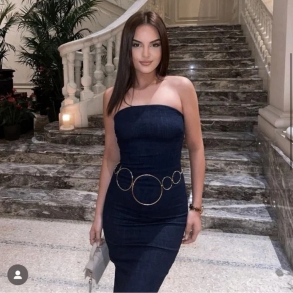 Zara ZW Strapless Denim Dress - Picture 16 of 16